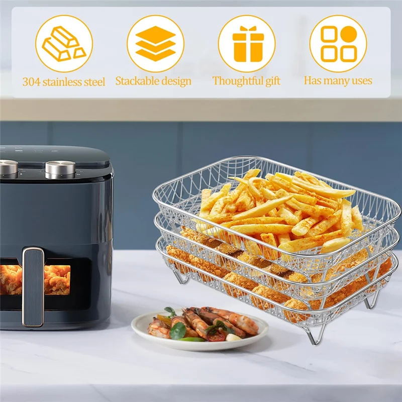 3-Tier Stainless Steel Air Fryer Rack