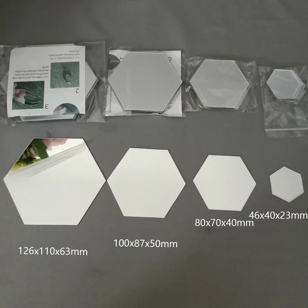 Hexagon Mirror Wall Stickers