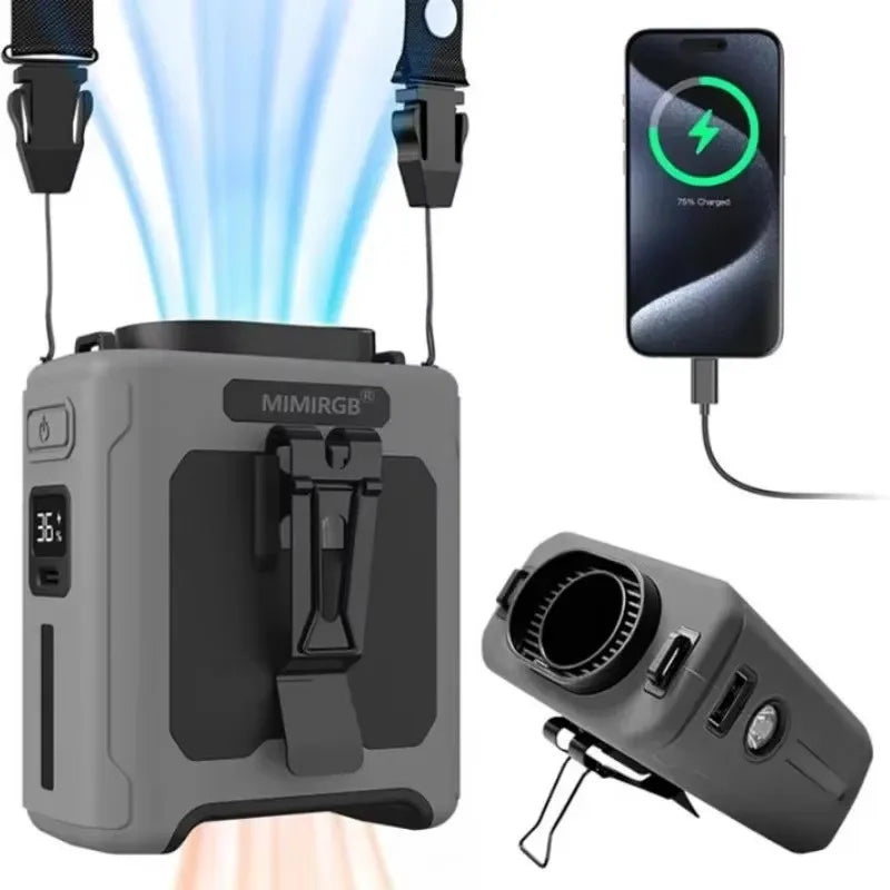Portable Waist Fan with Power Bank