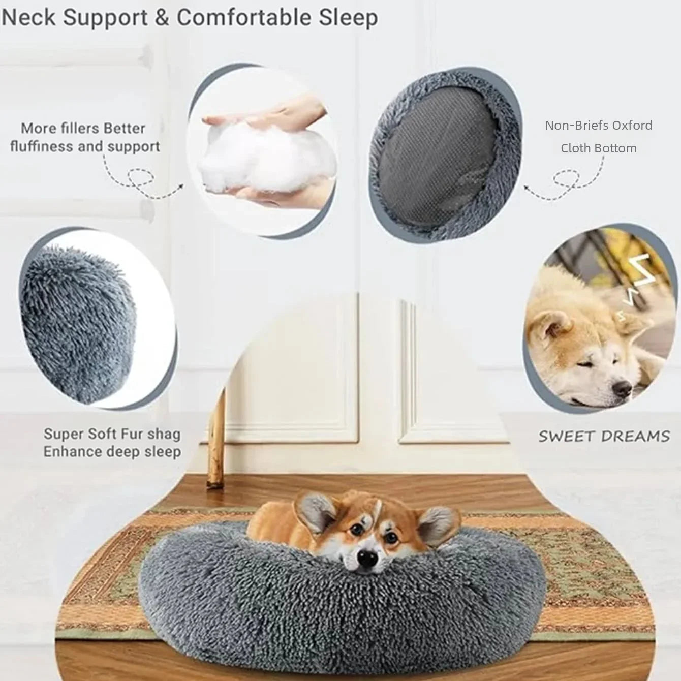 Soft Plush Cat Bed