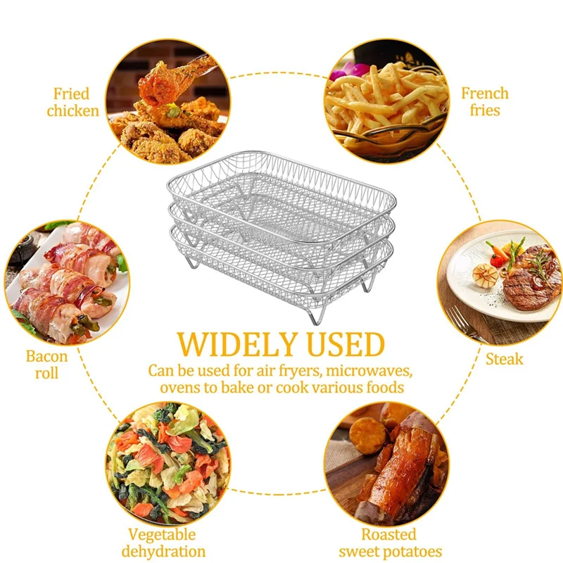 3-Tier Stainless Steel Air Fryer Rack