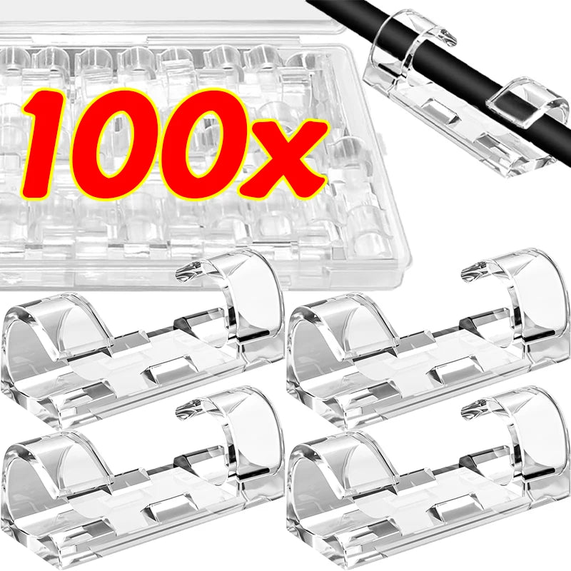 Transparent Cable Organizer Clips