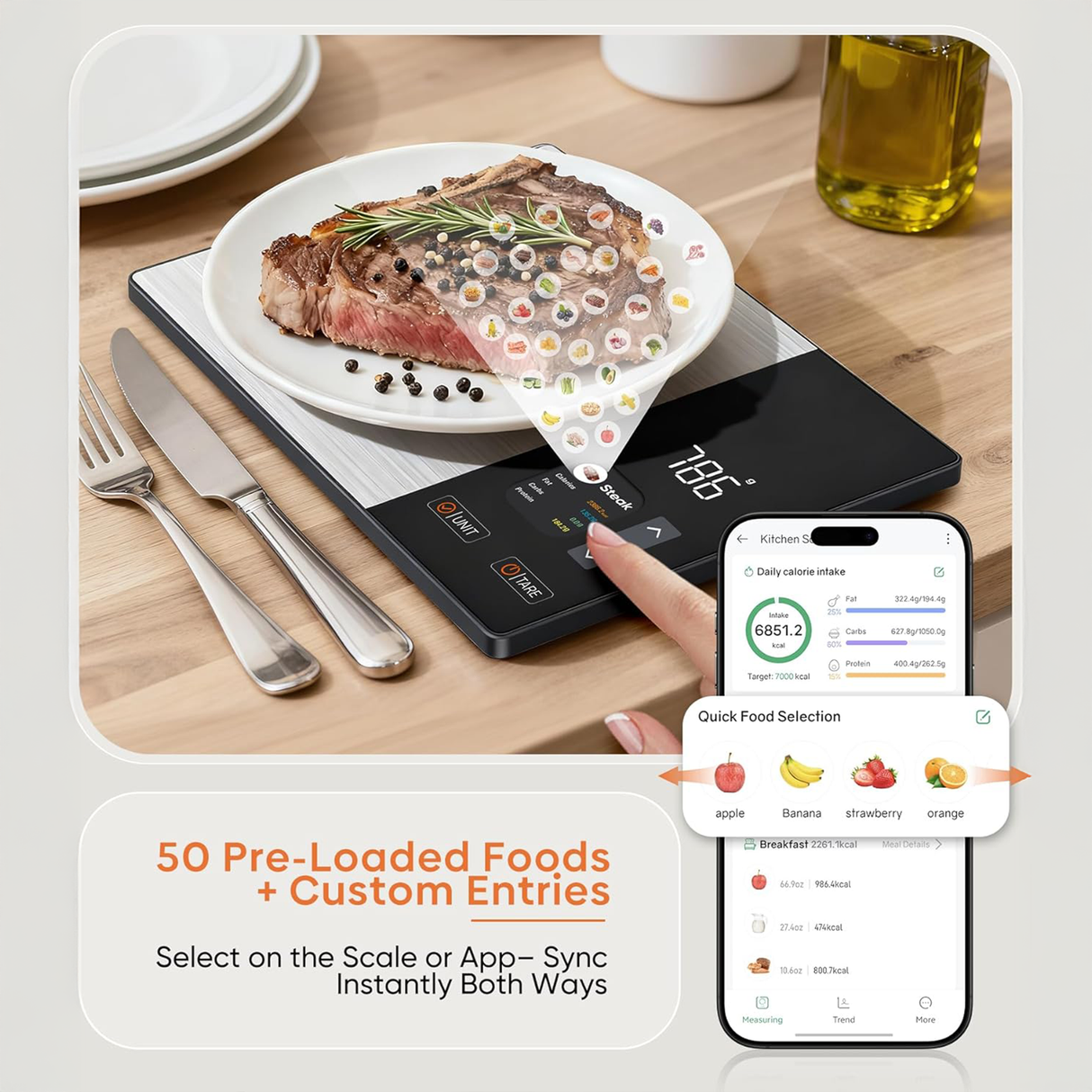 Smart Nutrition Food Scale with App Tracking