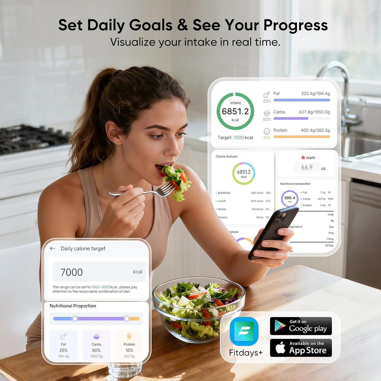 Smart Nutrition Food Scale with App Tracking